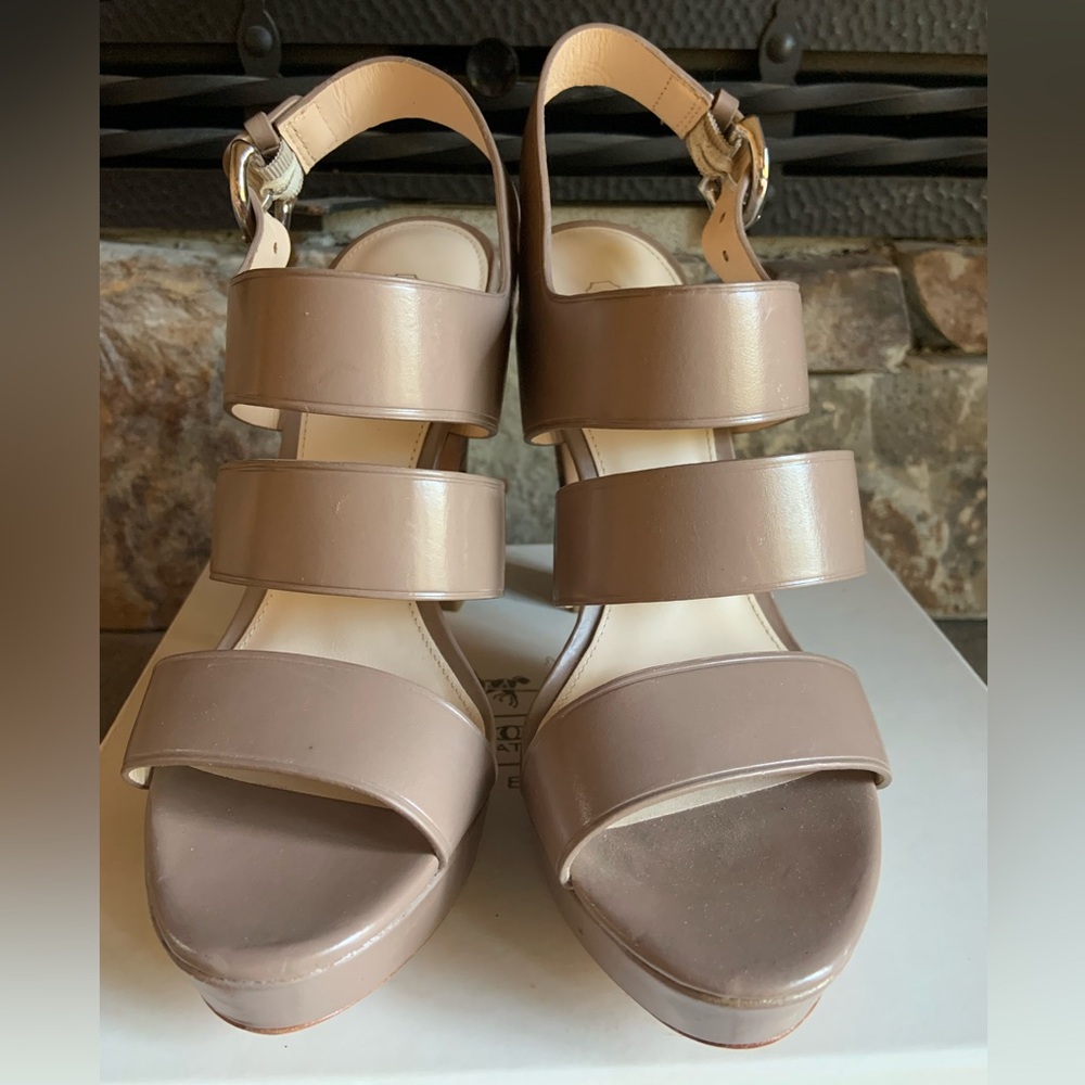 COACH Bertta Vachetta Strappy Platform High Heels - Picture 6 of 13